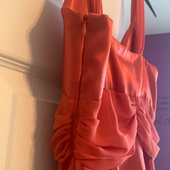 *David’s Bridal Burnt Orange Tea Length Dress Size 4 - Picture 9 of 12